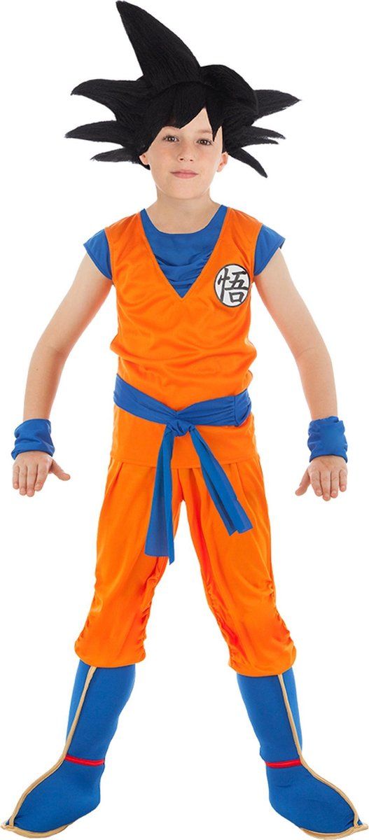 CHAKS - Dragon Ball Z Saiyan Goku kostuum voor kinderen - 110/116 (5-6 jaar) - Oranje - Polyester