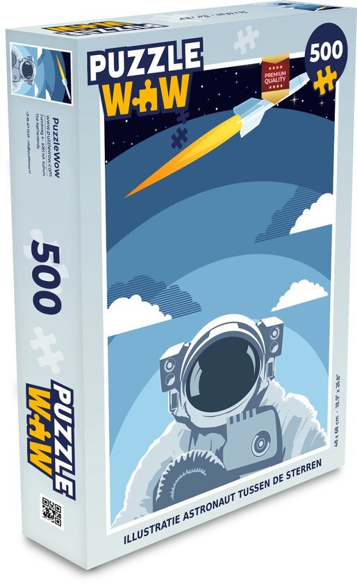 MuchoWow Puzzel Astronaut - Raket - Wolken - Legpuzzel - Puzzel 500 stukjes