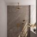 Brauer Gold Carving Thermostatische Regendoucheset Inbouw - Hoofddouche 20 cm - 3 Weg - Handdouche Rond 3 Standen - Doucheslang - Wandaansluitbocht - Geborsteld Goud