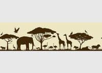 Safari AWB 8266 Zelfklevende rand, keuken, woonkamer, muursticker, meerkleurig, 500 x 13,8 cm
