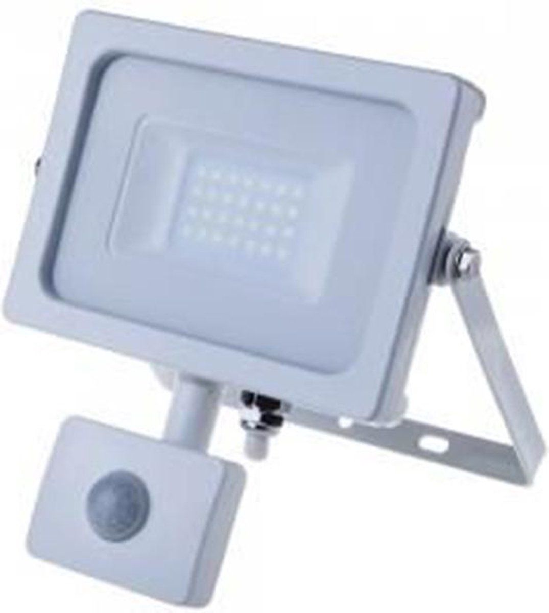 BES LED LED Bouwlamp 20W met Sensor - 1600 Lumen - Helder/Koud Wit 6400K - IP65 - Wit - Aluminium