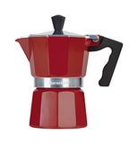 Barazzoni Koffiemaker voor 3 kopjes, aluminium, rood, 8,7 x 15,1 x 15,7 cm