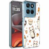 Smartphonica Telefoonhoesje voor Motorola Moto G15 - Katten opdruk - Draadloos opladen - Shockproof Siliconen TPU