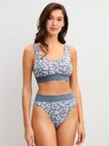 CALIDA Dames Slips Blauwgrijs/Wit Dierenprint Katoen/Elastaan M