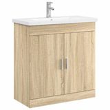 vidaXL Badkamermeubel Set Sonoma Eiken 81 x 40 x 84,5 cm Bewerkt hout
