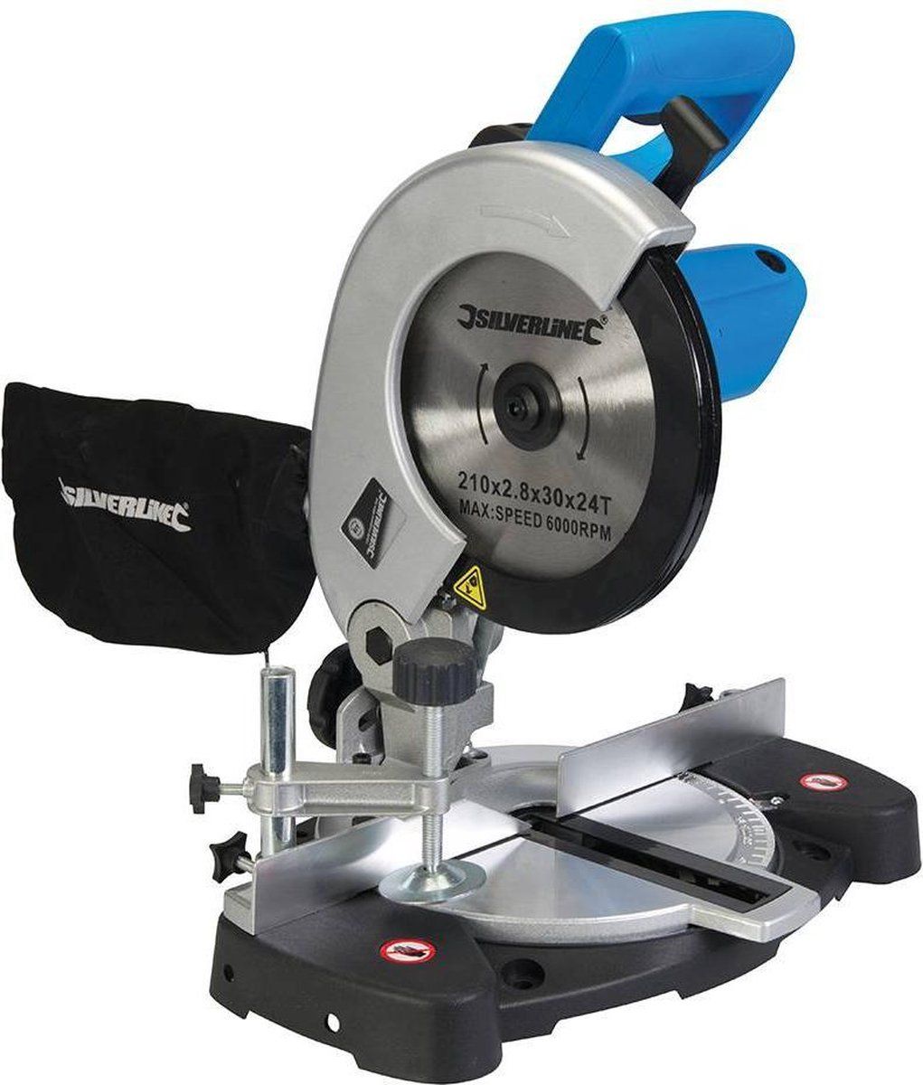 Silverline Afkortzaag - Cirkelzaag - Verstekzaag - Ø 210 mm. - 1400 Watt. - 220 Volt