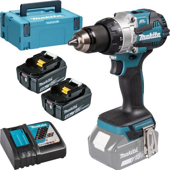 Makita DHP489RTJ Accu Klop-/Schroefboormachine 18V 5.0Ah + 2x Accu + Lader + Mbox