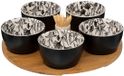 5Five Serveerplank bamboe - met 5x luxe schaaltjes - D28 cm