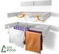 Zeo Wood étendoir mural pliable 100 cm blanc