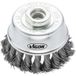 Vigor Haakse slijper potborstel (gevlochten, diameter: 65 mm, schroefdraad: M14 x 2,0) V6801-65, zilver