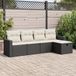 Maison Exclusive - Ensemble de meubles de jardin 5 pièces avec canapé et coussins, noir, en polyrotin