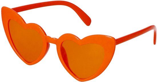 Folat Party Products Oranje Hart Bril - 0.00