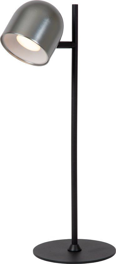 Lucide SKANSKA RECH - Oplaadbare Bureaulamp Binnen/Buiten - Accu/Batterij - LED Dimbaar - CCT - 1x3W 3000K/6000K - IP44 - Grijs ijzer