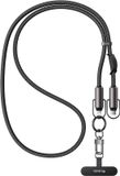 MCDODO Cordon de téléphone de luxe avec câble de chargement USB-C vers Lightning - Chargeur rapide 36W - Bandoulière et réglable - Nylon - Noir