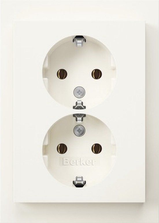 BERKER K1 Inbouw wandcontactdoos (wcd) RA 2-voudig polar wit
