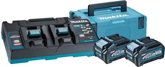 Makita Accu Starterset XGT DC40RB 2xBL4040 in Mbox - 191U00-8