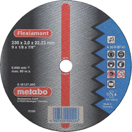 Metabo Doorslijpschijf Flexiamant 230x3mm staal A30-R