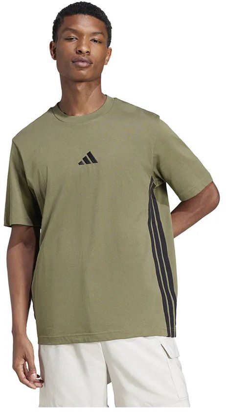 Adidas Essentials 3 Stripes Single Jersey T-shirt Korte Mouwen Groen XL