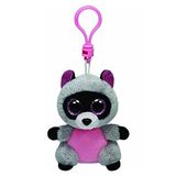 Ty Carletto Ty 33007 Rocco Clip wasbeer met glitterogen Beanie Boo's, 8,5 cm, roze/grijs