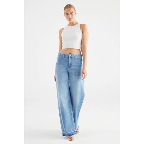 Cup of Joe Denim high waist wide leg jeans light blue denim