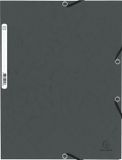 Exacompta 50x Elastomap met 3 kleppen in glanskarton 355g/m2 - Grijs - 55313E