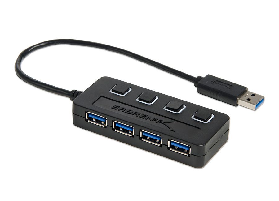Sabrent HB-UM43 - USB 3.0 Hub - 4 Ports - Zwart