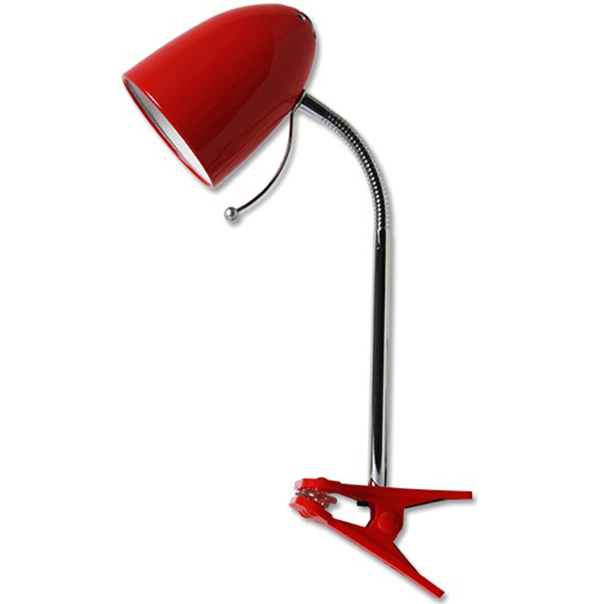 BES LED LED Klemlamp - Aigi Wony - E27 Fitting - Flexibele Arm - Rond - Glans Rood