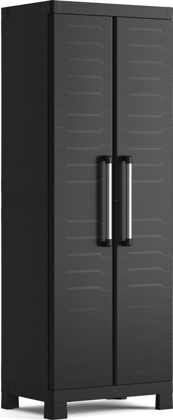 Keter Kast met 4 niveaus van kunsthars Detroit, zwart, 65 x 45 x 182 cm; ECOMMERCE PACK