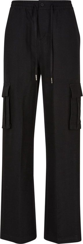 Urban Classics Viscose Straight Leg Cargobroek - Zwart - XXL