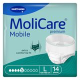 MoliCare Premium Mobile 5 druppels maat L, incontinentiebroek voor dames en heren met matige incontinentie, extra lekbescherming, geavanceerde huidbescherming, verbeterde lichaamspasvorm, 14-delig