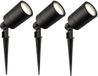 Ledvion - 3X LED Prikspots - 4000K - Zwart - 5W - IP65