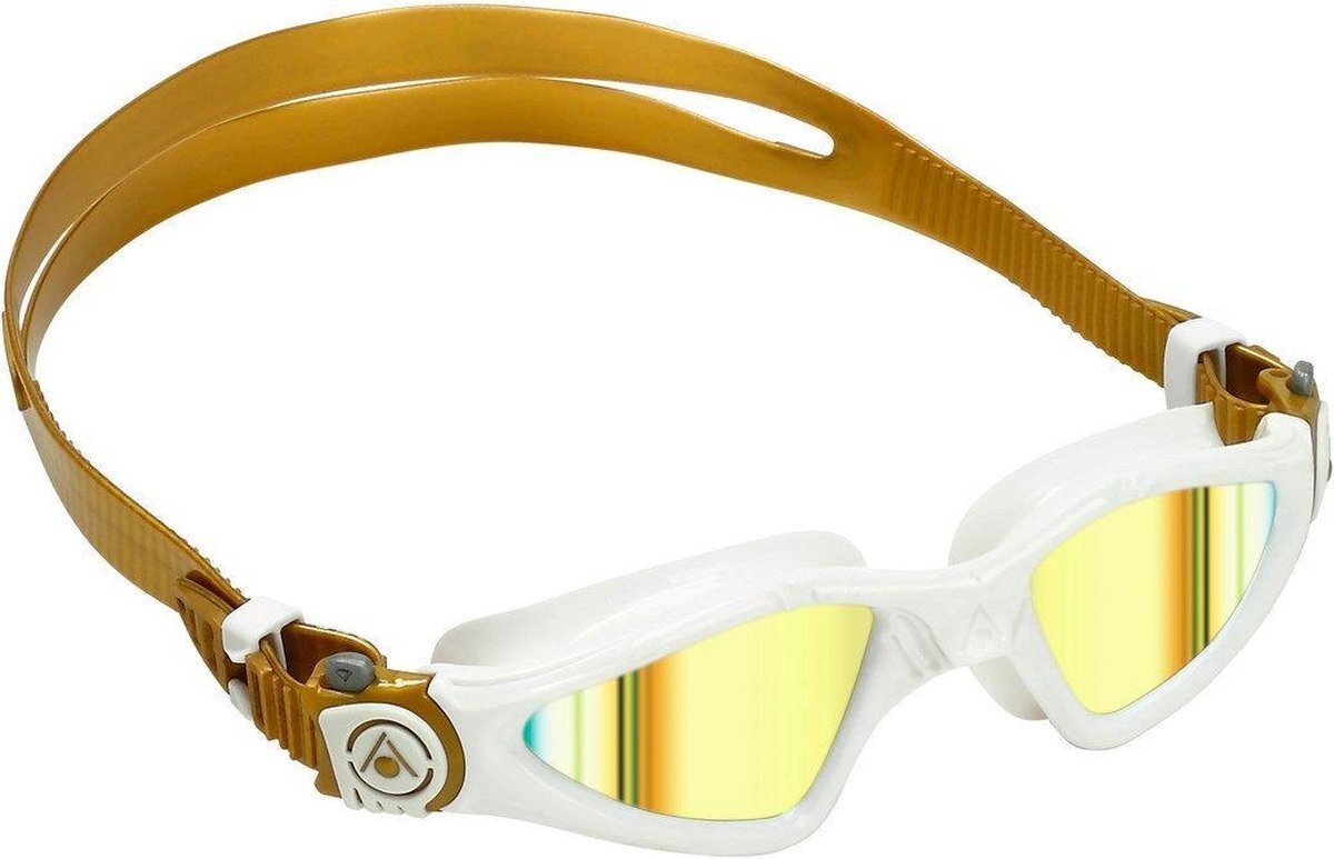 Aquasphere Kayenne Small - Zwembril - Volwassenen - Gold Titanium Mirrored Lens - Wit/Goud
