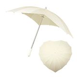 Le Monde du Parapluie Falconetti Grote paraplu van zeildoek in hartvorm, ideaal voor bruiloft en ceremonie, wit met uv-bescherming, uitstekende windbestendigheid, 16 stangen, 78 cm, Wit.