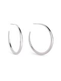 SINGULARU - Slay Oorbellen - Maxi Hoop Oorbellen in staal met glanzende en minimalistische afwerking - Siliconen sluiting in staal - Sieraden voor dames