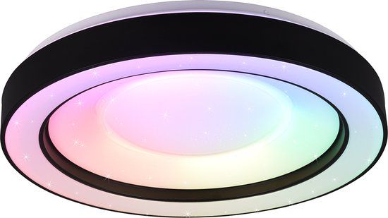 BES LED Trion Aroma LED Plafondlamp - 22W - RGBW - Dimbaar - Zwart - Rond