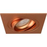 BES LED Pragmi Boxy Pro Spot Armatuur GU10 - Koper - Vierkant - Kantelbaar - 92mm