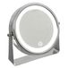 5Five Make-up spiegel / scheerspiegel - met LED verlichting rand - op standaard - D20 cm - 5x vergroting