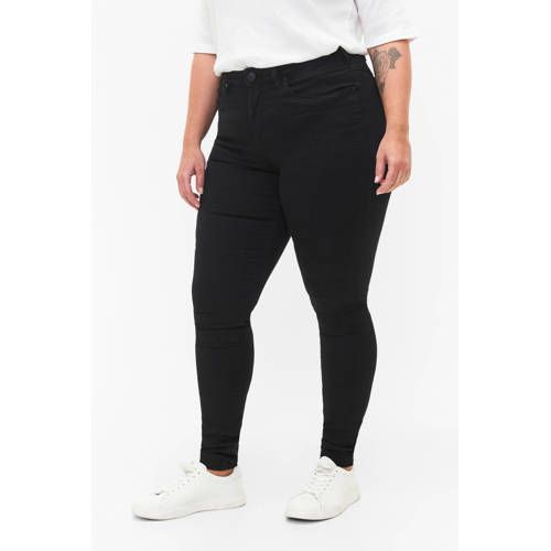 Zizzi Amy High Waist Slim Fit Jeans - Black Denim