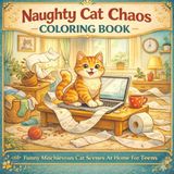 Naughty Cat Chaos Coloring Book: Funny Mischievous Cat Scenes At Home For Teens