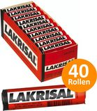 Lakrisal Salmiak snoepjes showdoos voordeelverpakking zout snoep - 40 rollen à 25 g snoepgoed