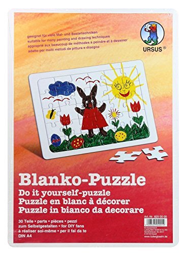Ursus 8250000 - Blanco puzzel met leglijst, ca. 21 x 29 cm, 30-delig
