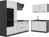 Vicco Hoekkeuken R-Line, Wit landelijk/Antraciet, 230 x 120 cm antraciet werkblad