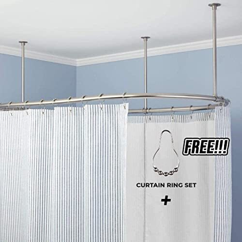 Luxury Traditioneel groot roestvrij staal (gratis gordijnringen) ovale