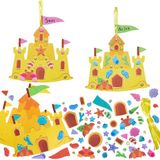 Baker Ross VC100 Sandcastle Mix & Match Decoratieset van schuimrubber, zandkasteel, 6 stuks