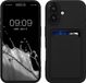 kwmobile telefoonhoesje geschikt voor Apple iPhone 16 - Hoesje met pasjeshouder - TPU case in zwart