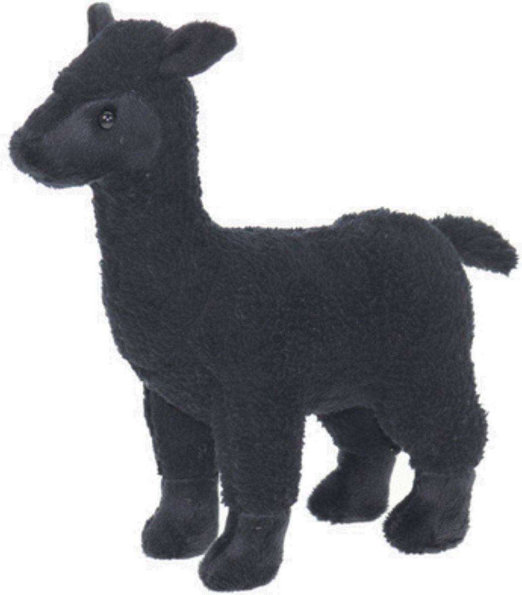 Cornelissen Pluche knuffel Alpaca zwart 20 cm