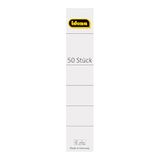 Idena 90275 - Map rugetiketten kort, 50 stuks zelfklevende etiketten voor 5 cm rugbreedte, wit
