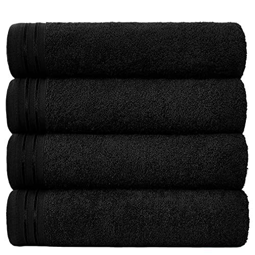 Gaveno Cavailia Premium 4 Pack Wilsford Bad 450 GSM Super Zachte Absorberende Egyptische Katoenen Lakens Set Egyptische Houtskool 75x135 Cm