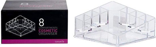 Casuelle 8 compartimenten cosmetica organiser - Make-Up - Juwelen - Kunststof - Doorzichtig
