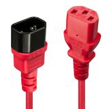 Lindy - Câble d'alimentation - IEC 60320 C13 vers IEC 60320 C14 - 1 m - moulé - rouge